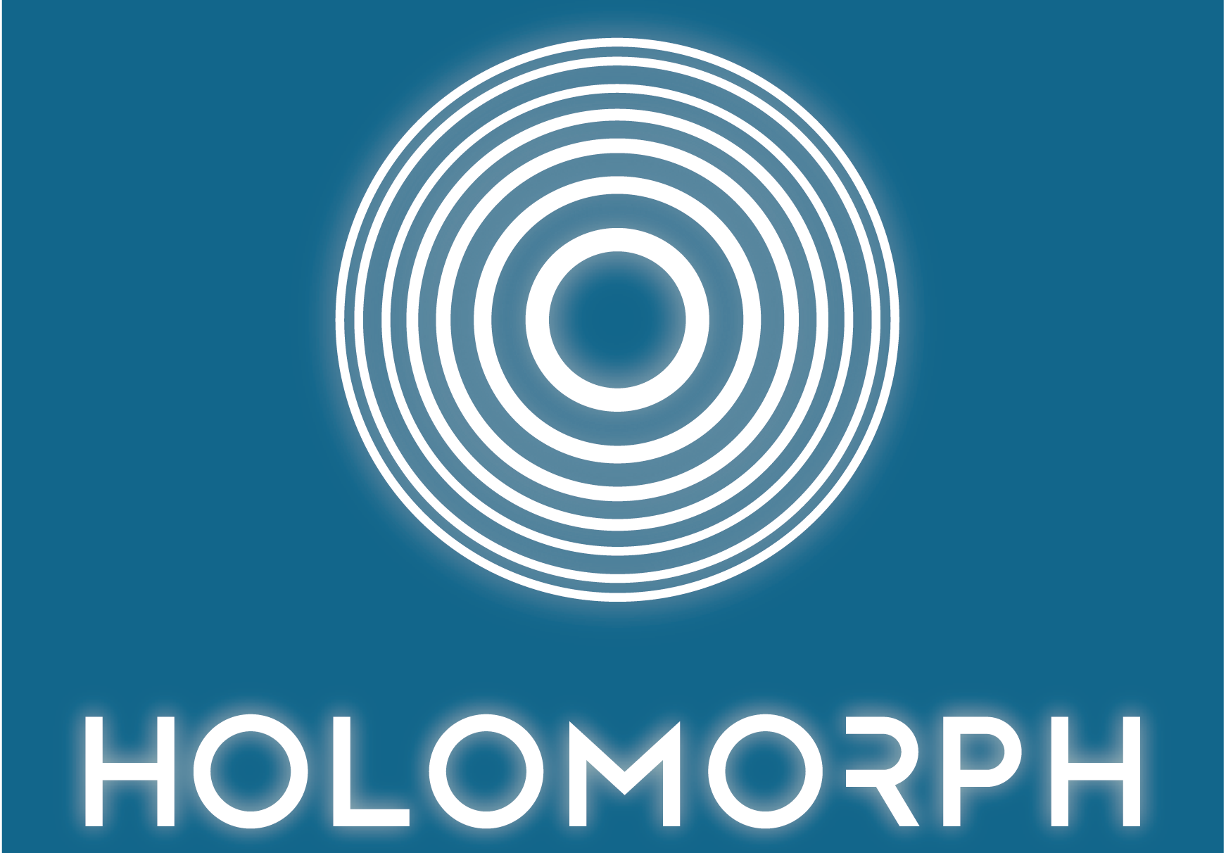 HoloMorPH official white logo on blue background